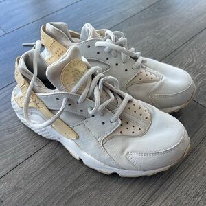 Nike Air White and Tan Sneakers
